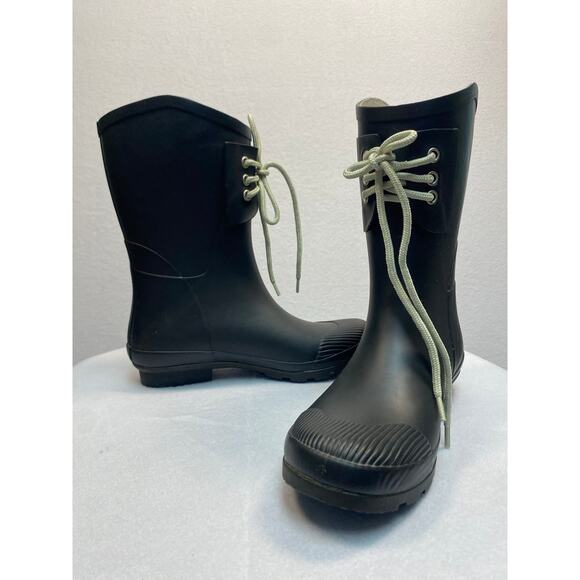 Nomad Kelly black lace up waterproof rain boot size 9 ￼ - Picture 1 of 8
